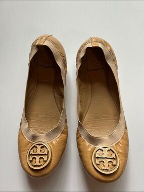Tory Burch Caroline Ballet Flats – Women’s Size 8 – Nude/Beige Patent Leather
